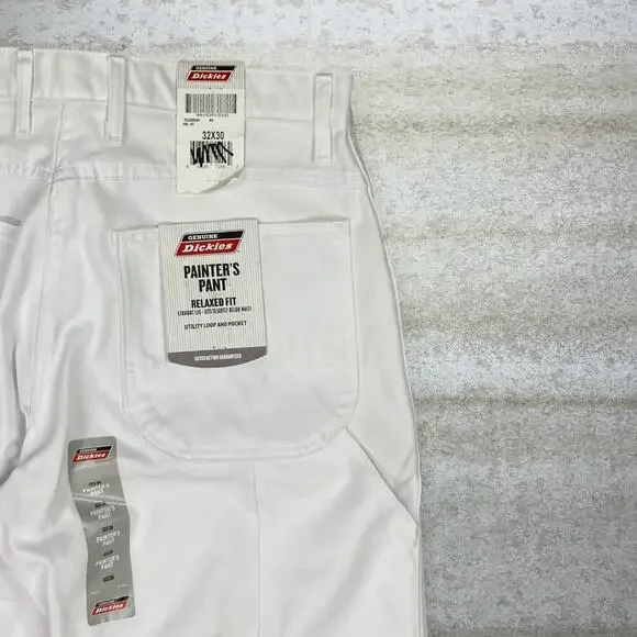 Vintage 90s Dickies Carpenter Pants 32x30 Baggy Wide Leg Fit Snow White Canvas - Picture 3 of 6